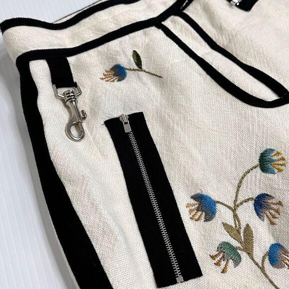 Andrew Gn SS18 Runway Floral Embroidered Linen Trousers Pants FR36/ US4 Boho - Picture 14 of 15